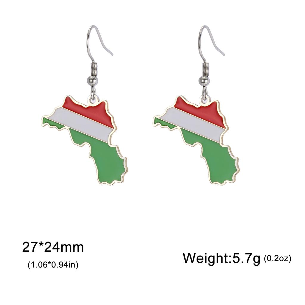 Women's Earrings Kurdistan Map Flag Drop Earrings Stainless Steel Enamel Pendant Jewelry Birthday Gifts Wholesale 2026 New