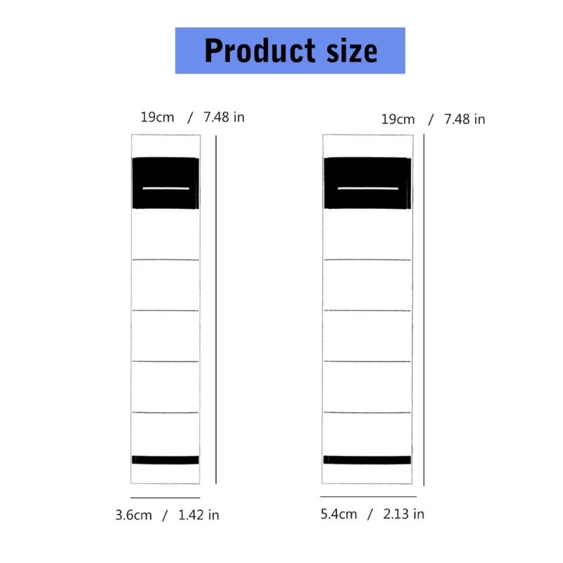 100Pcs Self-Adhesive Slim Folder Spine Sticker Folder Spine Labels Self-Adhesive Folder Labels 5.4x19cm 3.6x19cm