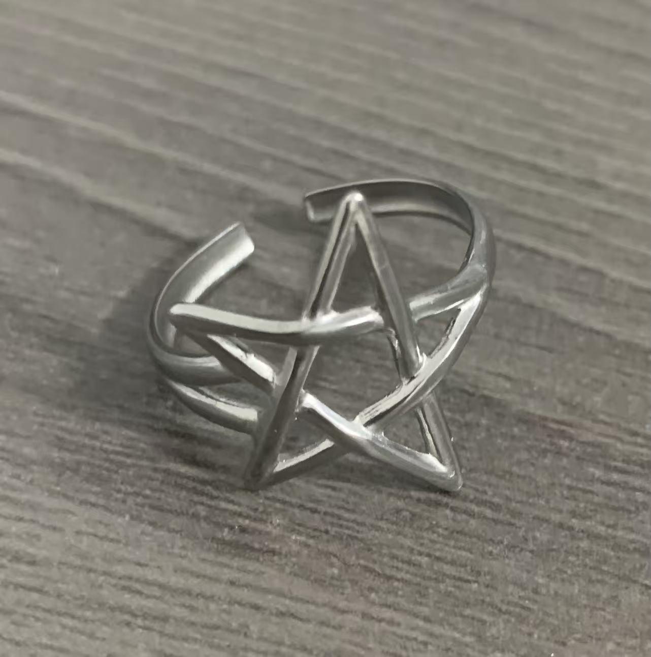 

Европейская и американская звезда из нержавеющей стали открытое кольцо - Модные, нишевые модные украшения для повседневной носки Adjustable Opening