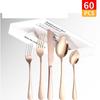 ZISIZ Colored Stainless Steel Cutlery Set, 60-Piece