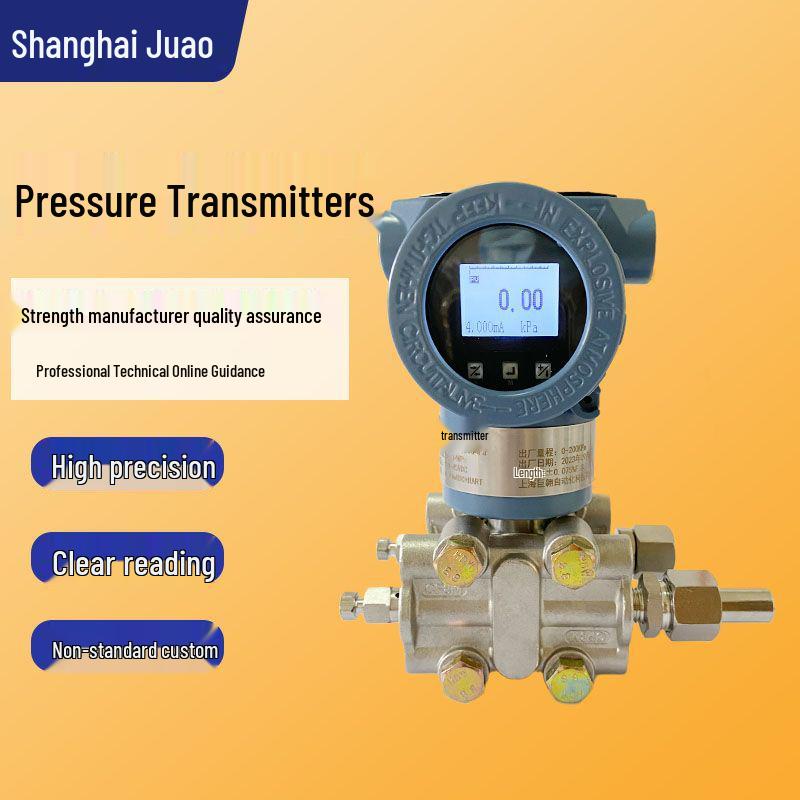 Digital LCD Differential Pressure Transmitter: High-Precision 4~20mA Capacitive Pipeline Sensor Mounting Bracket