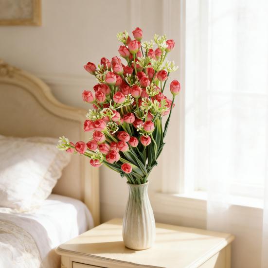Umělé květiny Falešná jarní kytice se stonkem pro květinové aranžmá Svatba Domácí kancelář Párty Středový díl stolu