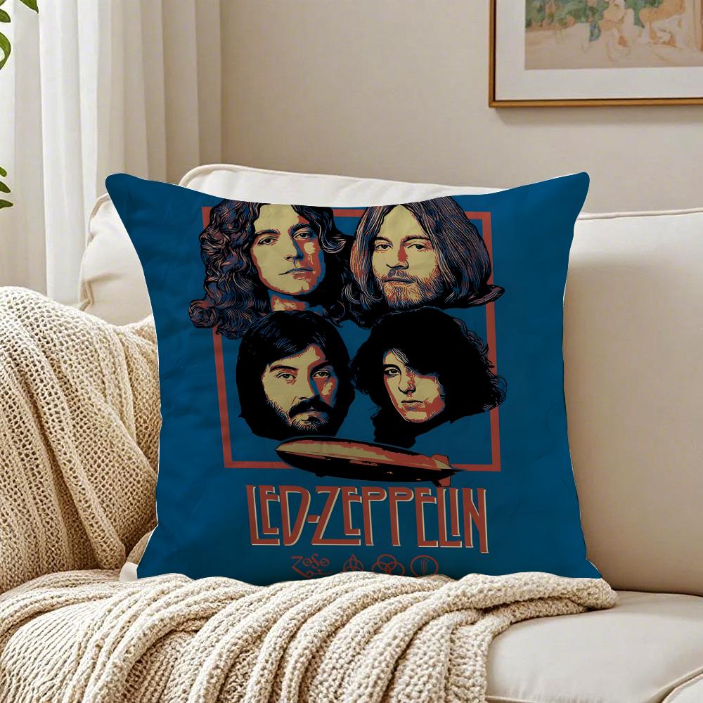 

band epic LLed ZZeppelin Cushion Cover Pillowcase Antidustmite living Room Sofa Decor Cushion Room 30X30cm