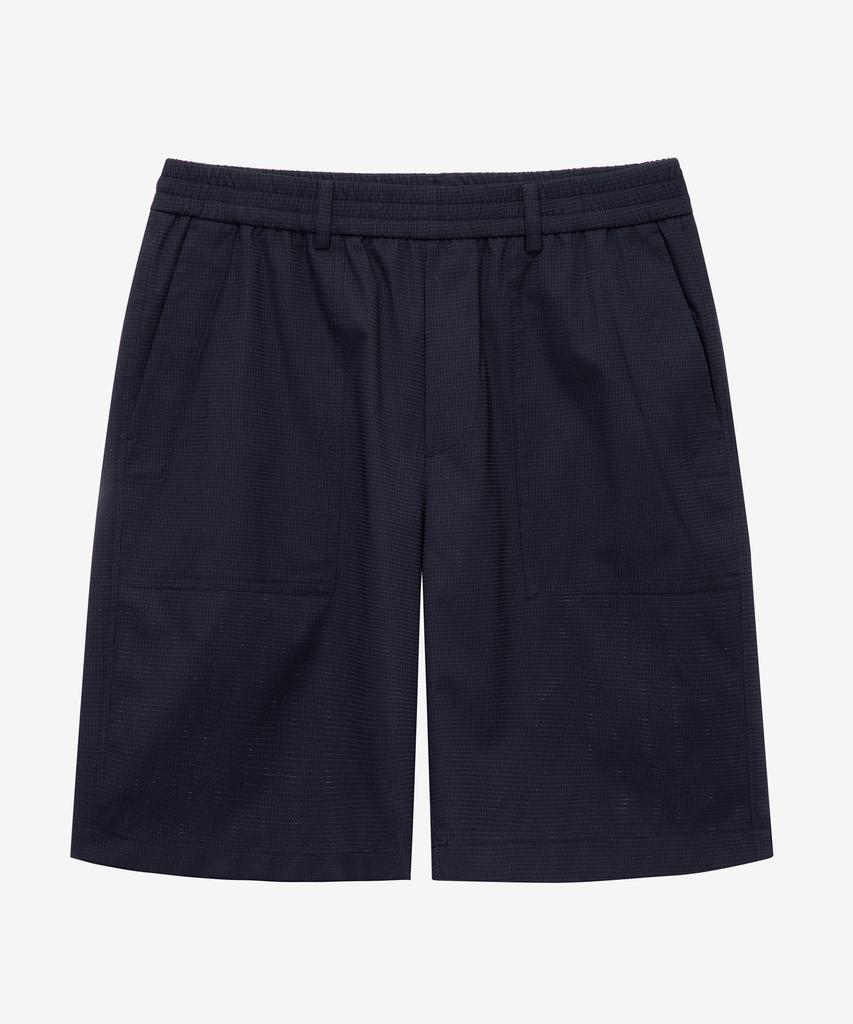 MINDBRIDGE [Air Cool] Air Hole Full Elastic Waist Black Half Pants
