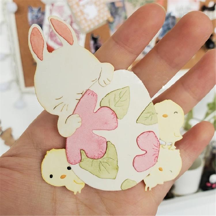 Metal Die Cuts Embossing Stencils Easters Rabbits Chicken Cutting Dies Stencils for Scrapbooking Album Card Decorations