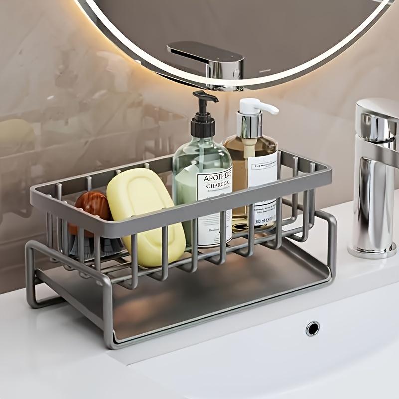 Carbon Steel Sink Storage Basket Space Saving Organizer for Sponges,Brushes,Towels Ideal for Kitchen,Bathroom,and Outdoor Use,Kitchen Sink Accessories