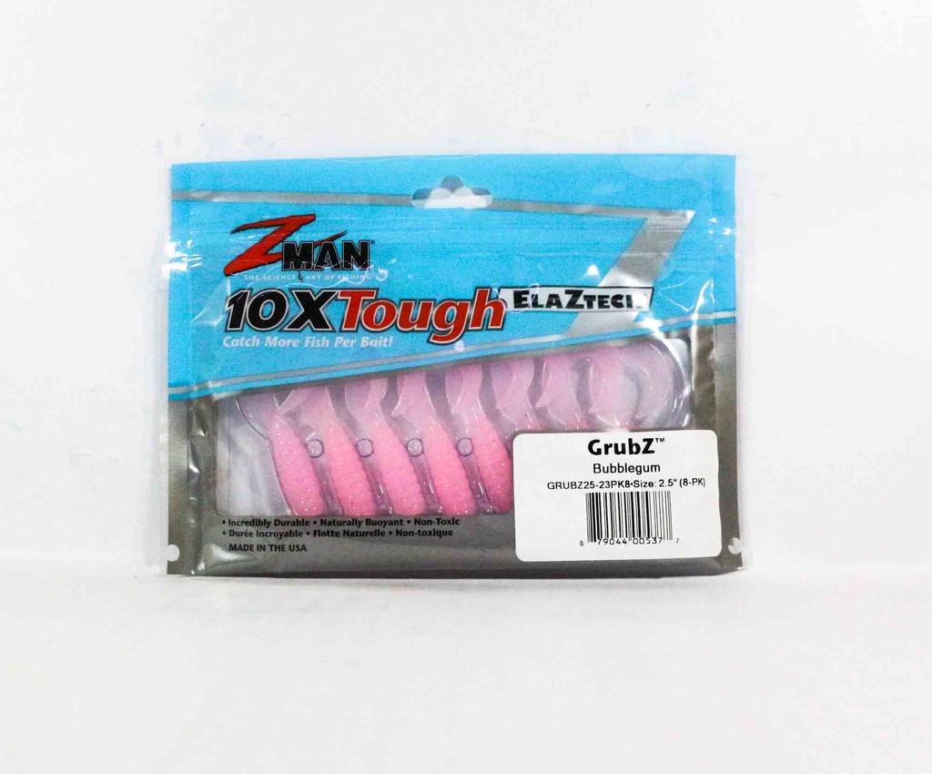 Zman Soft Lure GrubZ 2.5 Inch 8/Pack Bubble Gum (5377)