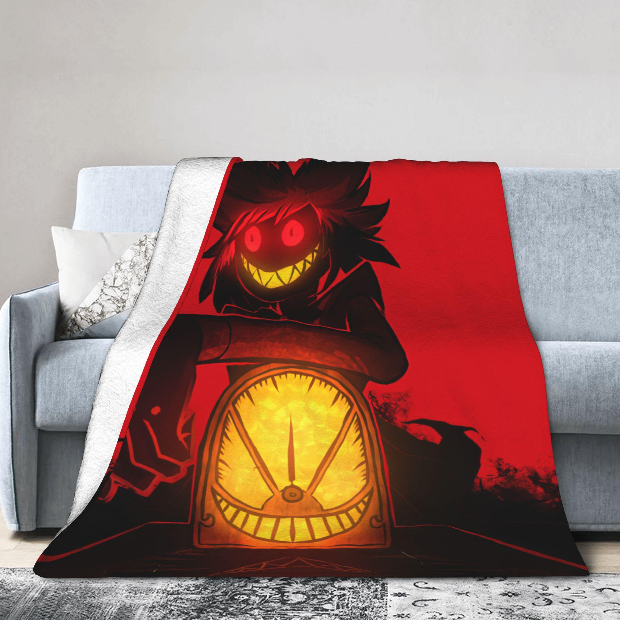 Cartoon Hazbins Hotels Alastors Blankets Coral Fleece Plush Portable Lightweight Thin Throw Blanket for Home Couch Rug Piece 75X95CM