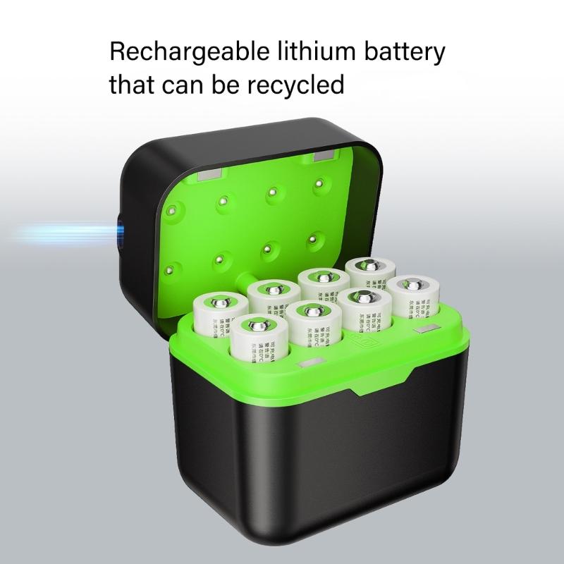 Multi Bay 1.5V 2A Battery Charging Station With LED Indicators And Safety Protections For Home Electronics