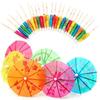 50pcs Bamboo Toothpick Paper Cocktail Parasols Toothpick Fruit Stick Hawaiian Fruit Picks Wedding Decor Drink Picks Pool Party