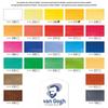Talens Solid Watercolor Paint Van Gogh Set In Plastic Case Half Pan 24-Color T.20HP8624
