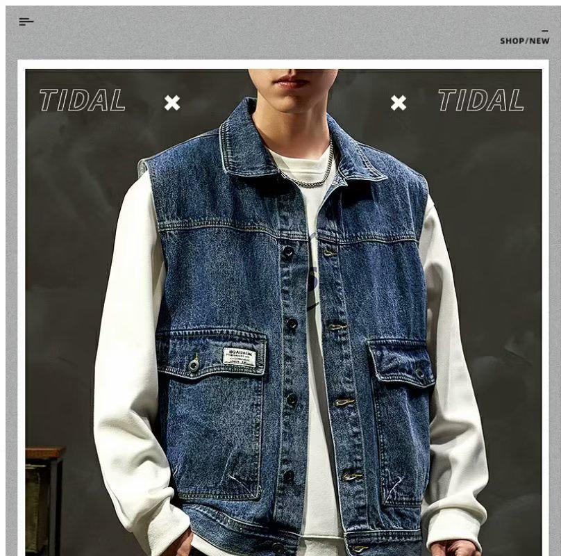 Men's Stylish Denim Vest: New Spring/Autumn Sleeveless Jacket, Versatile Loose-Fit Waistcoat