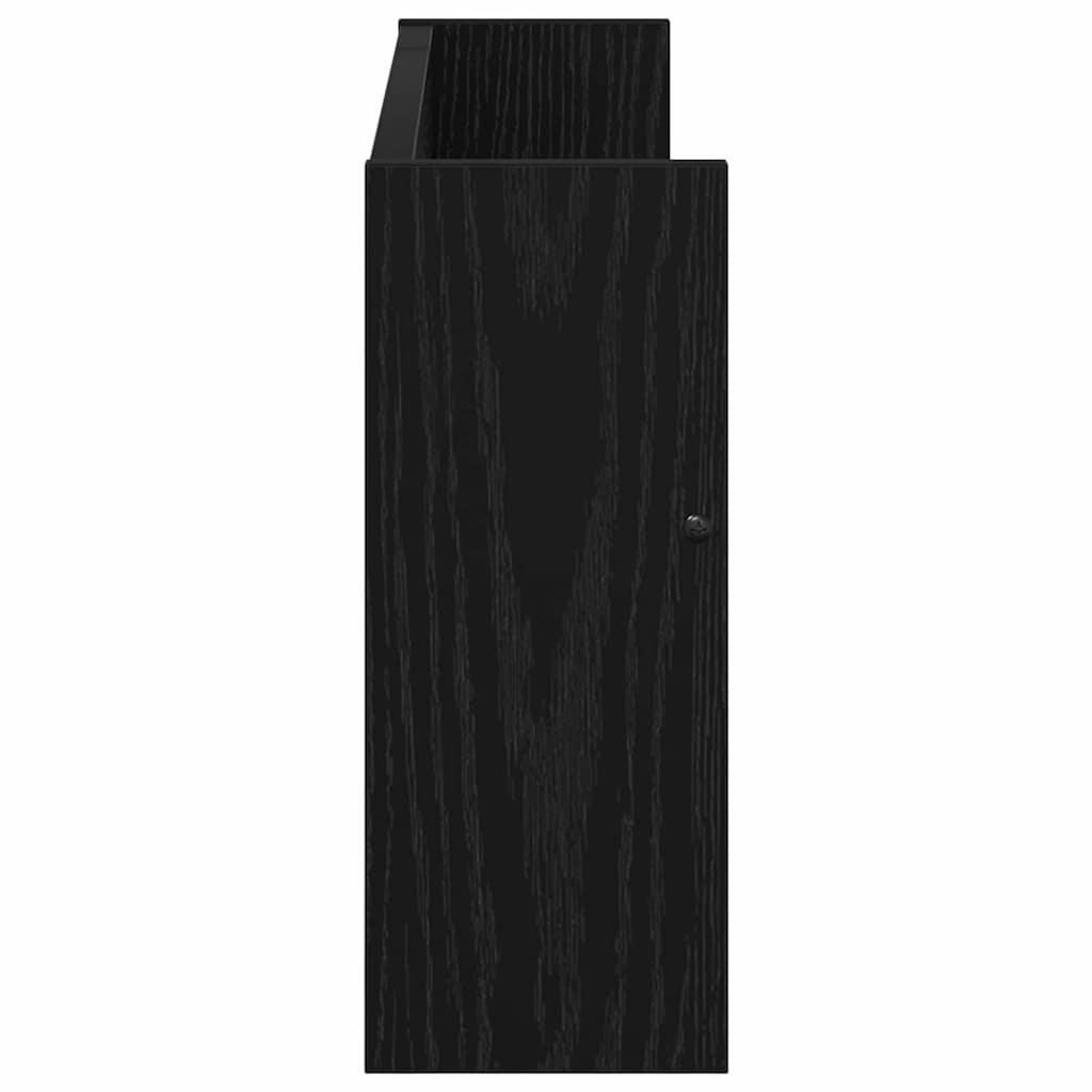 Magazine Shelf Black Oak Effect 60 x 12 x 30 cm Engineered Wood