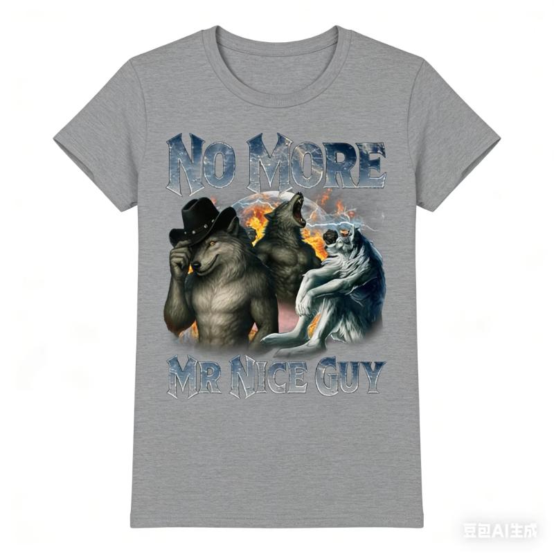 Summer GentleUnisex Are No Longer Good GentleUnisex Funny Alpha Wolf Meme Crazy Brainless Tshirt with Retro Street Style