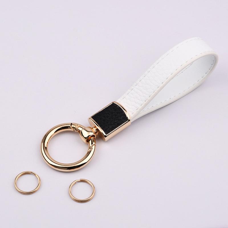 Women's Luxury Metal Leather Keychain Holder Men's Gadgets Couple Auto Keyring Accessories High Quality Car Key Holder