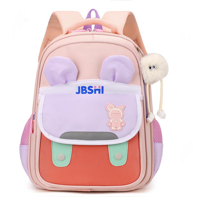 Children's school bag new cute boys and girls lightweight weight weight backpack contrasting color primary school students large-capacity backpack