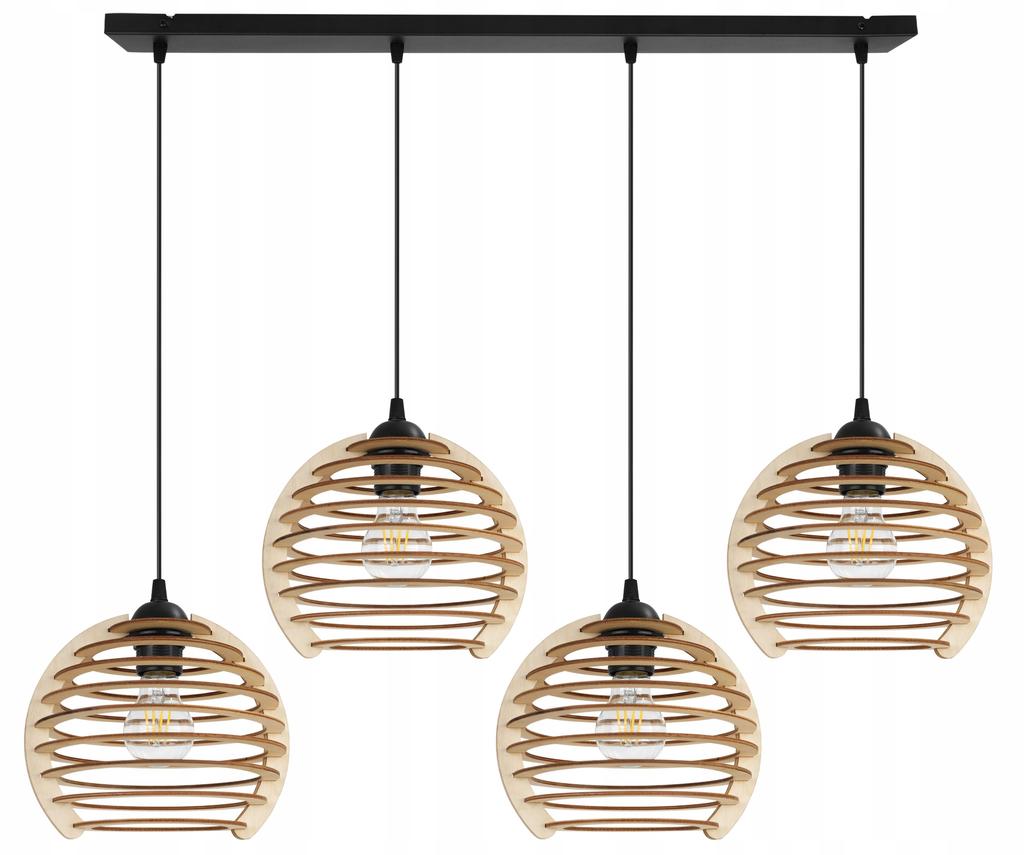 Hanging Lamp, Ceiling Chandelier, Wooden, Led Lampshade