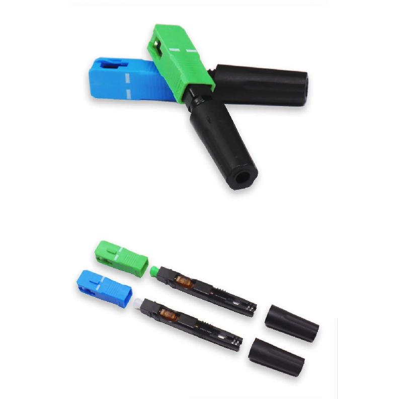 ONTi SC Optic Fiber Fast Connector UPC/APC Embedded Fiber Optic Connector Quick Connector Cold FTTH SC Single Mode Adapter