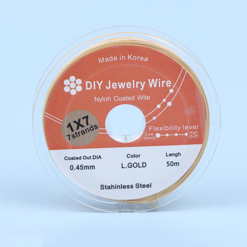 50Meter/Roll 0.3/0.38/0.5/0.6Mm Rhodium Gold Color Stainless Steel Beading Wire For Jewelry Making Diy Bracelet Findings