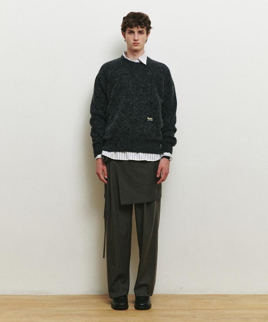 MINDBRIDGE [Hoite] Wool Blend Wide Two-Pleat Slacks - 2 Colors