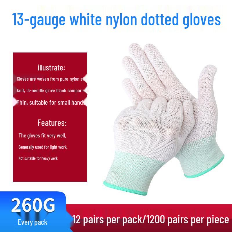 Thickened Non-Slip Dot Plastic Gloves for Construction and Handling - Wear-Resistant