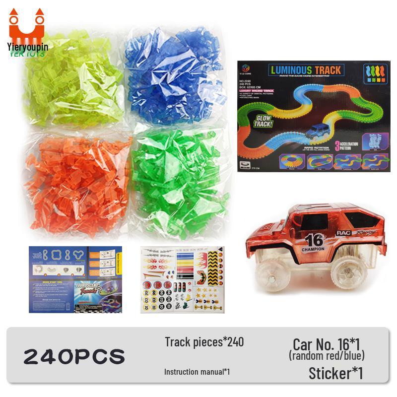 Luminous Magic Track Set: 360-Piece Electric Building Blocks for Kids