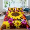 Set Copripiumino Girasoli Girasoli in Fiore Stampa Campo Set Biancheria da Letto per Bambini Moderno Pittura a Olio Copripiumino in Microfibra