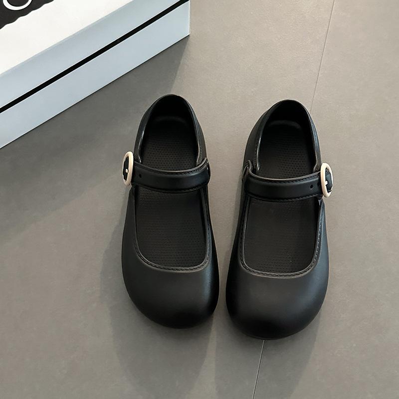 Korean version of design sandals round head shallow mouth Mary Jane shoes women's summer new thick-soled versatile casual flat-soled single shoes