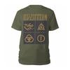 Led Zeppelin Simboluri Aurii & Pătrate Negre Tricou Oficial Bărbați Unisex