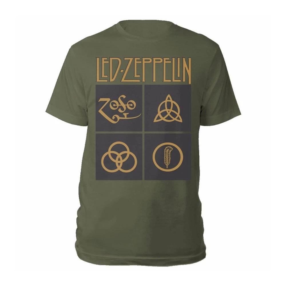 

Led Zeppelin Gold Symbols & Black Squares Official Tee T-Shirt Mens Unisex XL