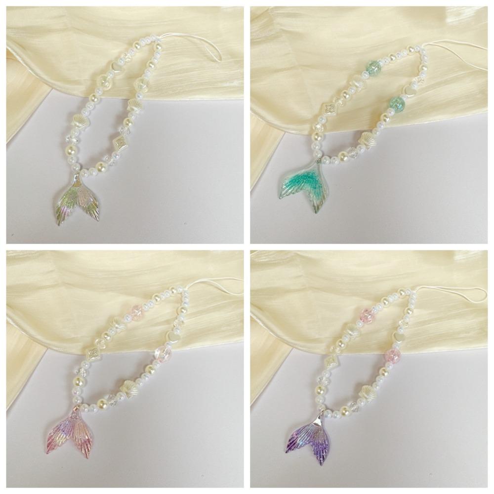 Fish Tail Mobile Phone Lanyard Shell Cell Phone Strap Jewelry Gift Bead Phone Chain  Woman Girl