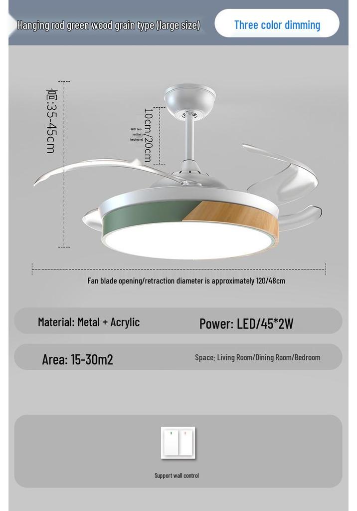 Modern Smart Ceiling Fan Light with Voice Control for Dining and Living Rooms