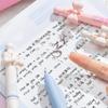 4pcs Lovely Flower Gel Pens Set, Pinch Grip Camellia Floral Pink Bowknot Star Dream Clip 0.5mm Black Color Ink for Writing