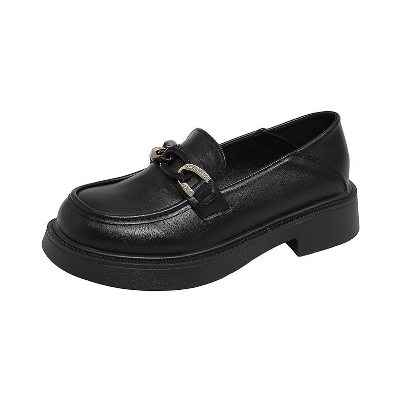 White small leather shoes women's 2025 new spring and autumn versatile Japanese JK college style with skirt versatile platform loafers