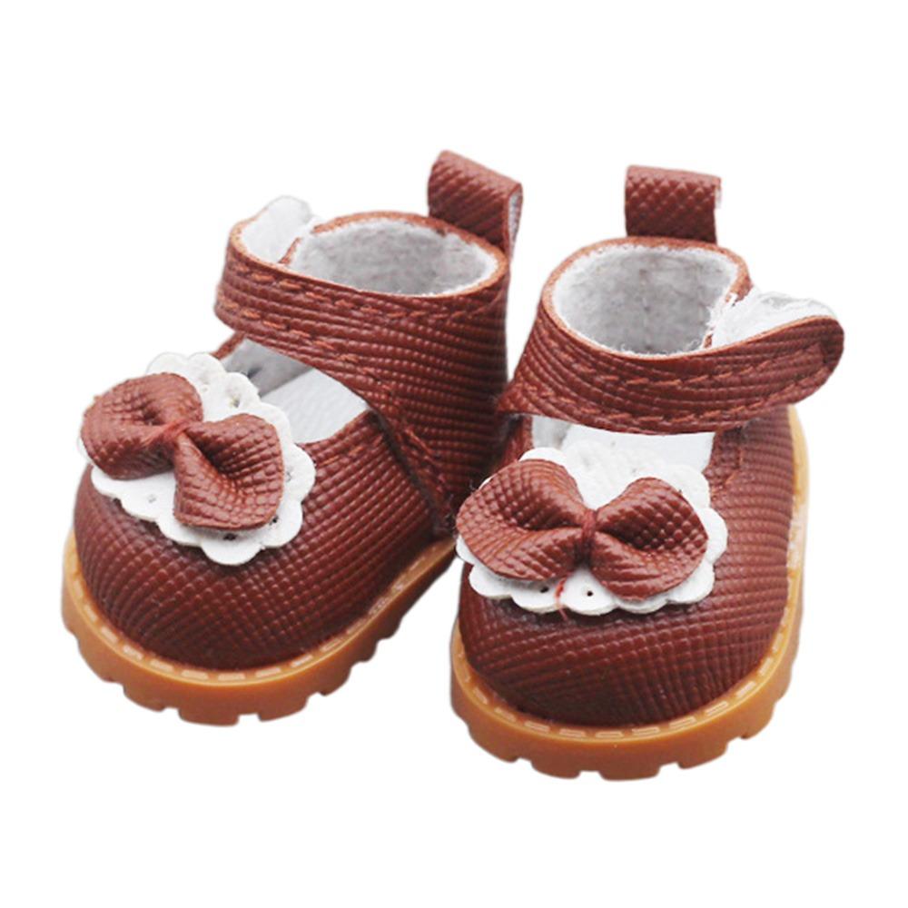 

Hand-made For Labubu Shoes Replacement For Labubu Leather Shoes New Bow Shoes For Labubu коричневий