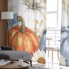 Thanksgiving Autumn Leaf Pumpkin Sheer Curtains for Kids Bedroom Living Room Voile Window Curtains Tulle Drapes