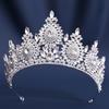 DIEZI Vintage Fashion Luxury Opal Rhinestone Crystal Tiara For Women Wedding Party Elegant Bridal Bride Crown Hair Accessories