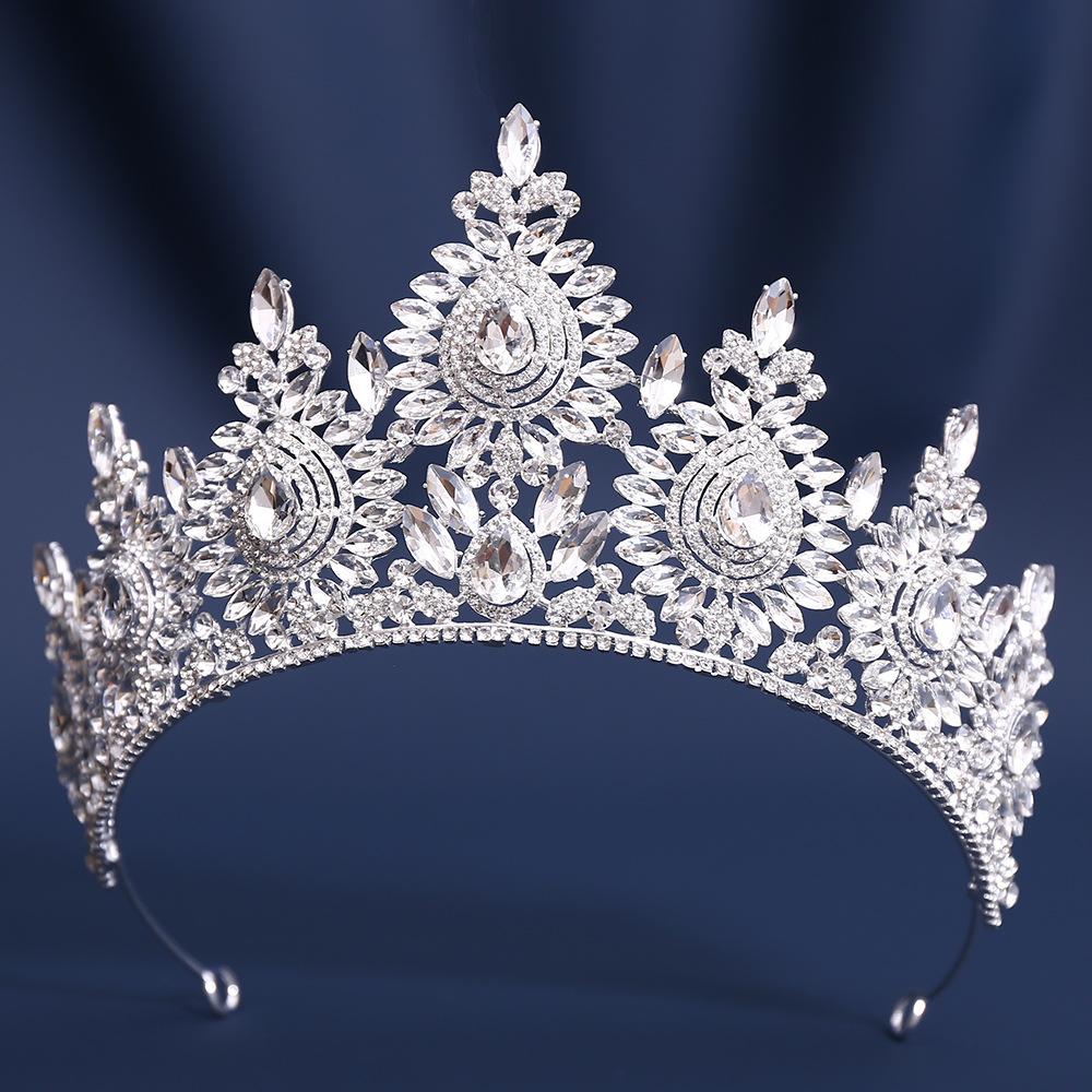 2026 Европейский и Американский Конкурс Красоты Свадебная Корона Головной Убор, Сплав Кристалл Свадебная Повязка на Голову Повязка на Голову Головной Убор Корона 17CM*9.7CM