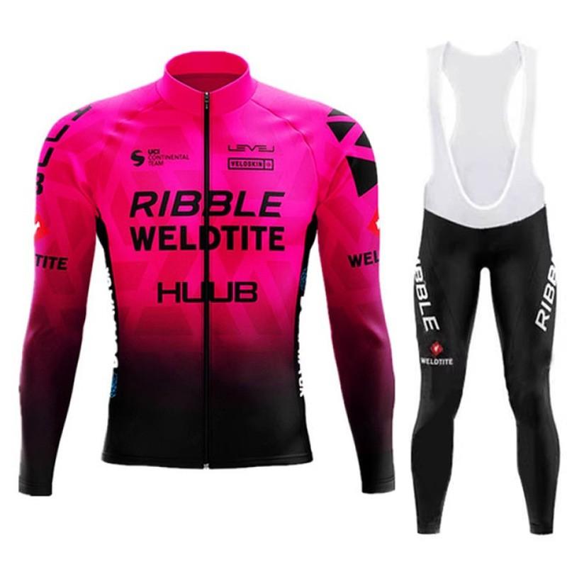 Winter Fleece Cycling Jersey Set Long Sleeve Thermal Bike Wear Men Women