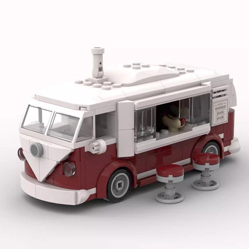 

Bricklink MOC 10220 Technical Car T1 Food Truck Speed Vehicles Camper Van Sets Building Blocks Kid Toys Christmas Gift
