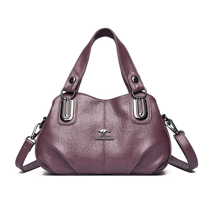 Einfarbige PU-Umhängetasche für Damen, hohe Kapazität, Reißverschlussverschluss, modische Tasche