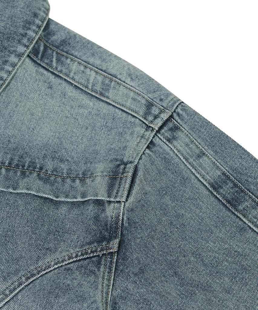 Standarderror 87-Stan117 [Basic] Vintage Washed Racer Denim Jacket Vintage Blue
