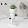 Creative Sports Figure Planter Fun Workout Planter, Modern Resin Treadmill Runner Plant Pot, Dumbbell Succulents Pot Head Design Body Builder Holder,