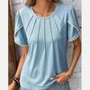 T-Shirts Lässige Pullover Damen Sommer Tops Mode Blusen Kurzärmelig Spitze Lässiges T-Shirt Hemd