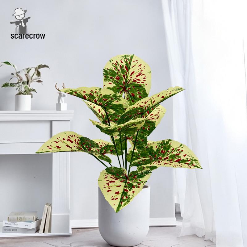 Artificial Colored Taro Leaves: Indoor Decorative Potted Plant