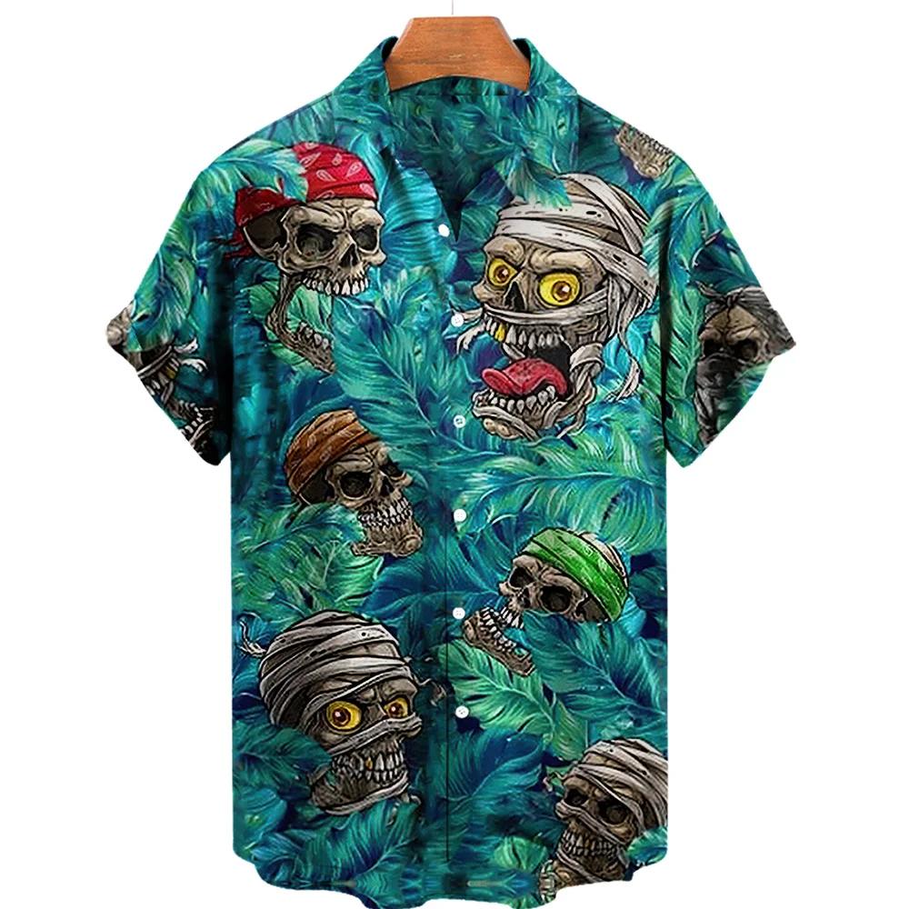 Men's Summer Short Sleeve Hawaiian Shirt Beach Holiday Print Shirt Top 100% Polyester Men's Street Style Short Sleeve Shirt