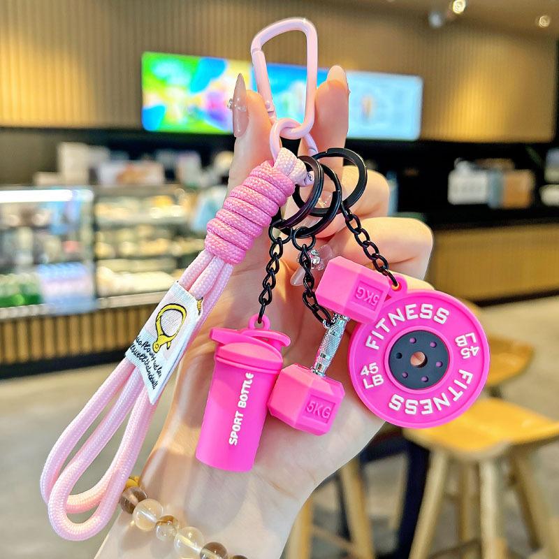 3DMini Dumbbell Fitness Kettle Keychain for Women Men Fashion Bag Pendant Fitness Enthusiast Athlete Bag Car Key Decoration Gift