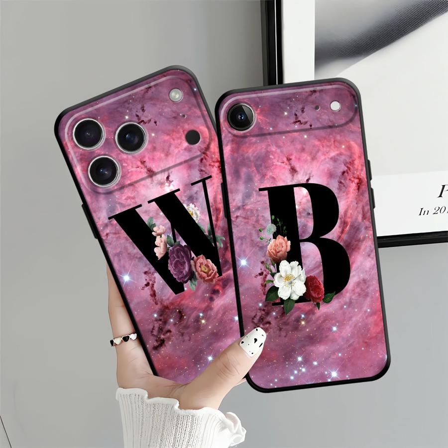Personalized Letters Case for Apple iPhone 17 Pro Max 13 16 XR XS MAX Air 15 Pro 7 8 11 14 12 Funda Phone Cover