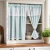 Lace Cafe Curtain, 59 Inch Length 2 Panels Set Short Cabinet Curtain, Farmhouse Rustic Under Desk Privacy Drape for Bathroom Kitchen