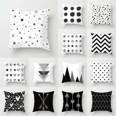 Nordic Black and White Geometric Cushion Cover Home Living Room Sofa Decoration Square Pillow Pillow Cover